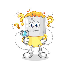 cigarette searching illustration. character vector