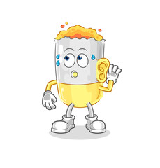 cigarette eavesdropping vector. cartoon character