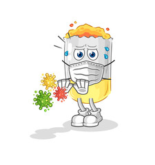 cigarette refuse viruses cartoon. cartoon mascot vector