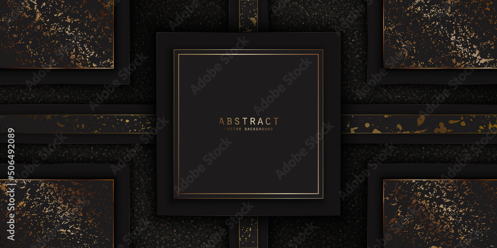 Canvas Prints vector abstract premium background with shiny glitter, golden spots, a copy space and frame with a l