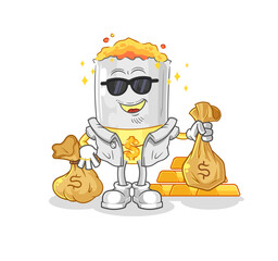 cigarette rich character. cartoon mascot vector