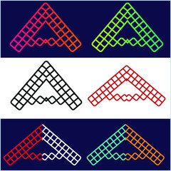 Initial letter A logo multiple color vector design template set.A letter unique minimal design concept. creative apps vector illustration.simple letter a logo template vector set