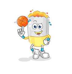 Obraz premium cigarette playing basket ball mascot. cartoon vector