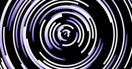 Black, white, and purple abstract circle technology background. 3d rendering.