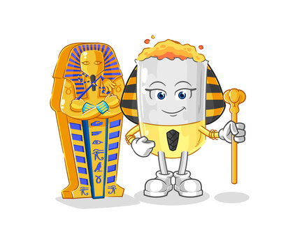 cigarette ancient egypt cartoon. cartoon mascot vector