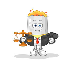 cigarette lawyer cartoon. cartoon mascot vector