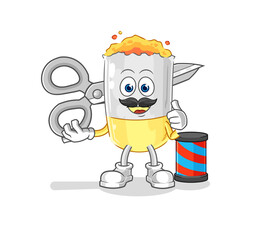 cigarette barber cartoon. cartoon mascot vector