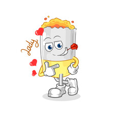 cigarette flirting illustration. character vector