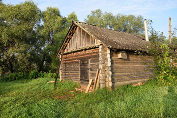 Small bath house on the hill at the early morning