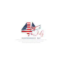 4th july- Independence day of US. vector illustration.