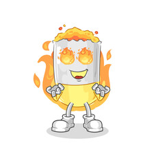 cigarette on fire mascot. cartoon vector