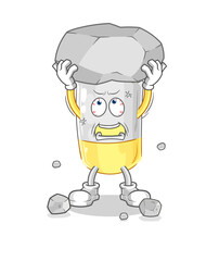 cigarette lifting rock cartoon character vector