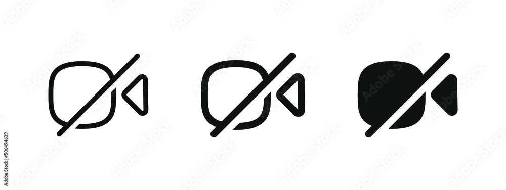Poster no video camera icon for streaming , facetime icons video call symbol - recording not allowed - vide