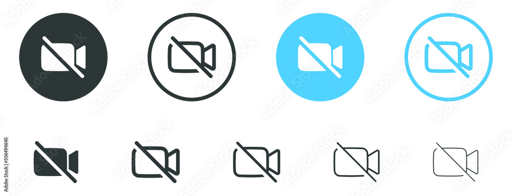Poster no video camera icon for streaming , facetime icons video call symbol - recording not allowed - vide