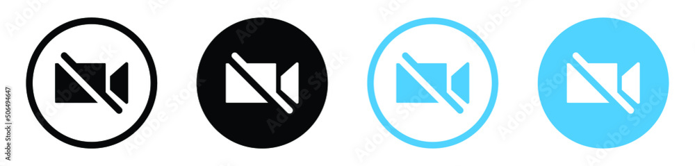 Poster no video camera icon for streaming , facetime icons video call symbol - recording not allowed - vide