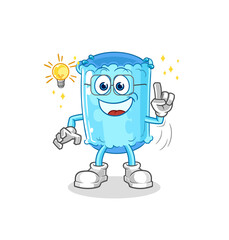 bolster pillow got an idea cartoon. mascot vector