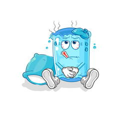 bolster pillow sick vector. cartoon character