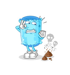 bolster pillow with stinky waste illustration. character vector