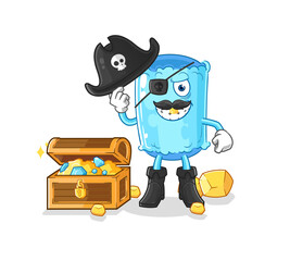 bolster pillow pirate with treasure mascot. cartoon vector