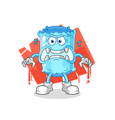 bolster pillow monster vector. cartoon character