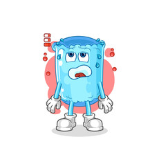 bolster pillow low battery mascot. cartoon vector