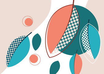 Abstract trendy universal artistic pattern. Creative leaves. Suitable for natural product cover, invitation, banner, poster, brochure, postcard, flyer and more. Vector