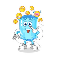 bolster pillow laugh and mock character. cartoon mascot vector