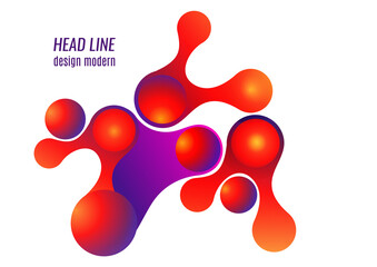 Colored gradient bubbles and rounded geometric shapes, fluid on white. Geometric minimal abstract background for wallpaper, banner, background, landing page. Vector