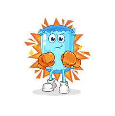 bolster pillow boxer character. cartoon mascot vector