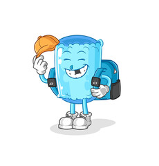 bolster pillow goes to school vector. cartoon character