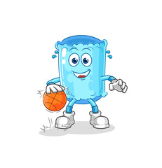bolster pillow dribble basketball character. cartoon mascot vector