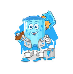 bolster pillow painter illustration. character vector