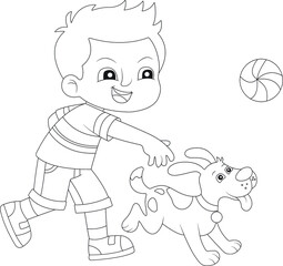 Funny dog coloring page for kids
