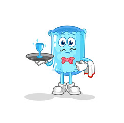 bolster pillow waiter cartoon. cartoon mascot vector