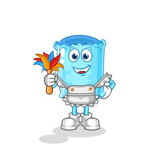 bolster pillow maid mascot. cartoon vector