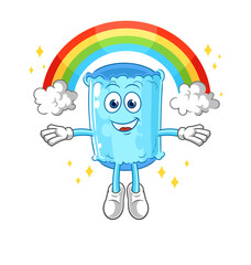 bolster pillow with a rainbow. cartoon vector