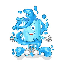 bolster pillow fresh with water mascot. cartoon vector