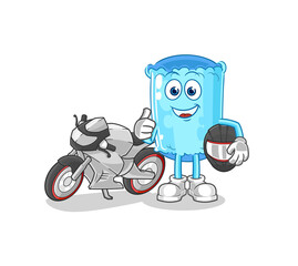 bolster pillow racer character. cartoon mascot vector