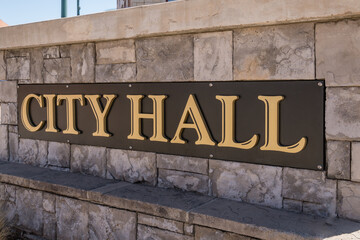 City Hall sign.