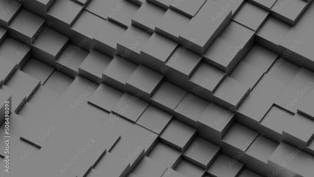 Poster surface of squares moving out in waves. design. 3d surface with retractable squares. smooth surface 