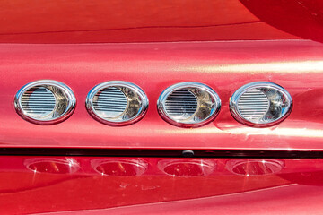 Air inlet of a vintage classic pick up truck. Concept automotive wallpaper
