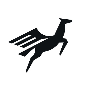 Pegasus modern logo design icon vector.