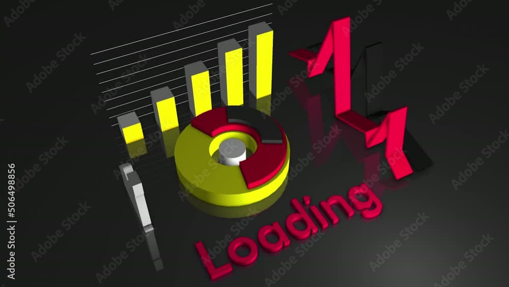 Aufkleber loading background with 3d elements and shapes. motion. screensaver for downloading with 3d shapes. 