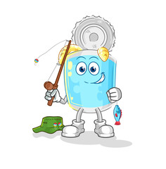 canned fish fisherman illustration. character vector