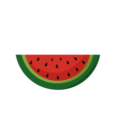 illustration of a slice of watermelon on a white background. Summer print for clothes, swimwear, household goods, dishes, notepad, sketchbook, manicure.