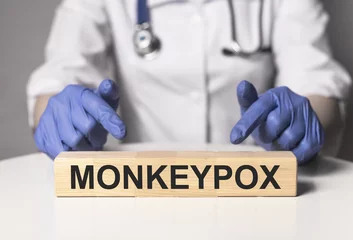 Fotobehang Monkeypox virus concept. Monkey smallpox type. High quality photo © valiantsin