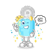 canned fish agree mascot. cartoon vector