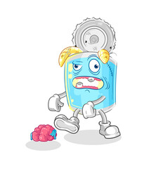 canned fish zombie character.mascot vector