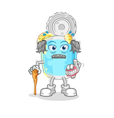 canned fish white haired old man. character vector