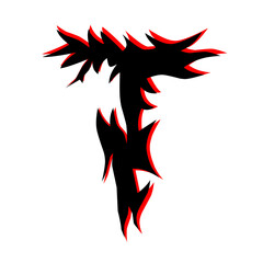 Metal style initial T logo vector design